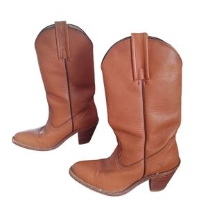Vintage Frye 7105 leather pull on western cowgirl boots
